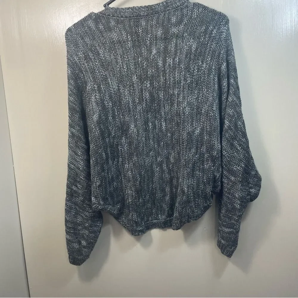 Yoki Gray Open‎ Front Knit Cardigan Sweater Lightweight Slouchy Fit M Whimsigoth